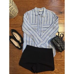 Boden Relaxed 100% Linen Shirt Bright Blue Button Up US4L